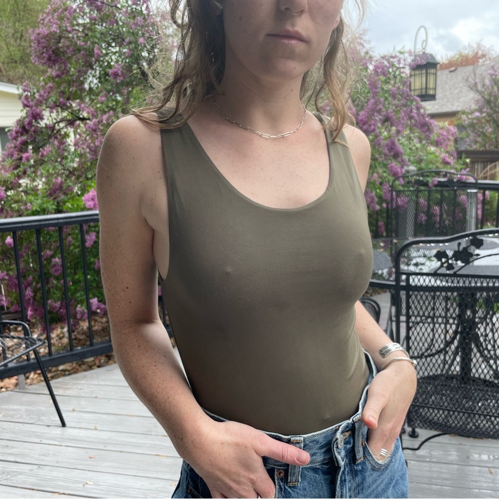 Olive Green Sleeveless bodysuit